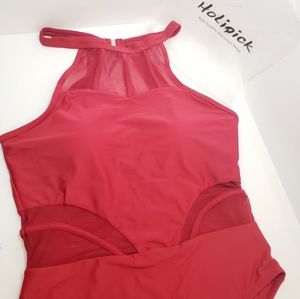 NWT Holipick Women Mesh One Piece Swimsuit, Large